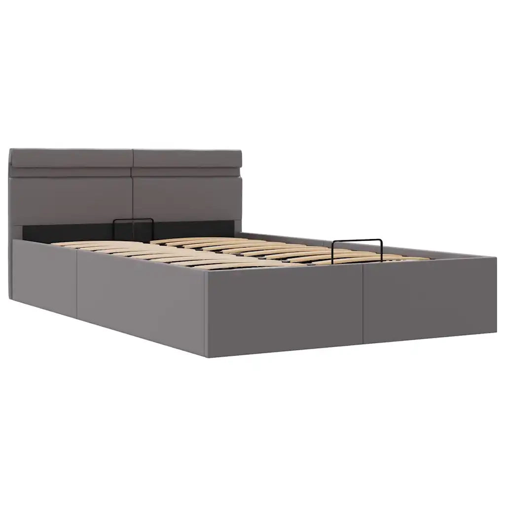 Giroletto Contenitore Idraulico LED Grigio Similpelle 140x200cm 285555