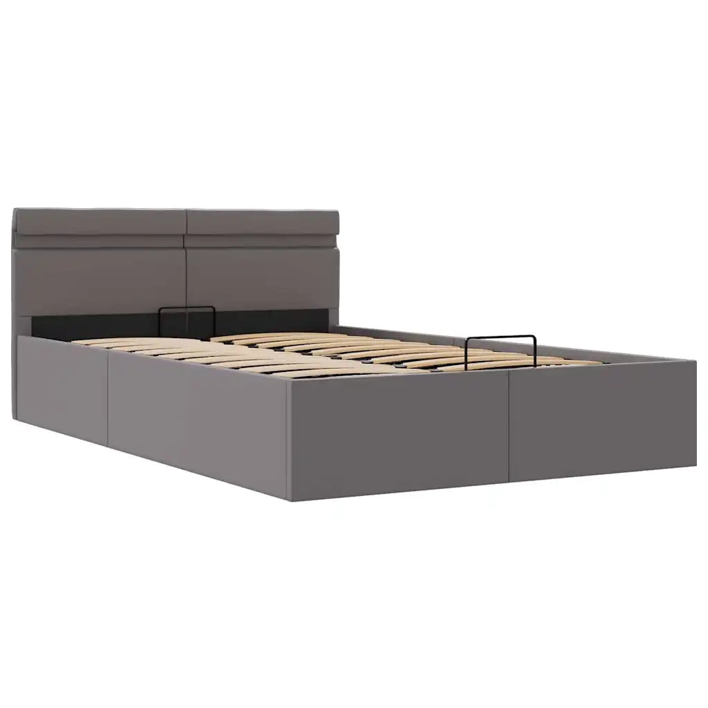 Giroletto Contenitore Idraulico LED Grigio Similpelle 140x200cm 285555