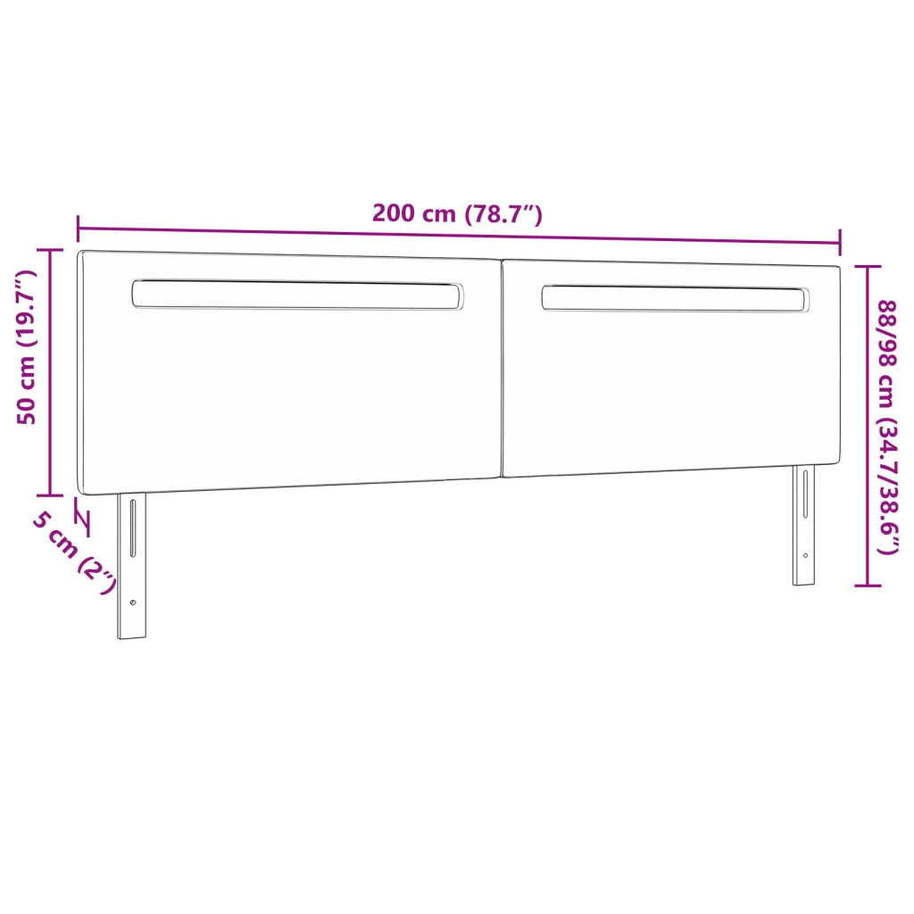 Testiera  Design Semplice Bianco Puro 200 cm in Ecopelle