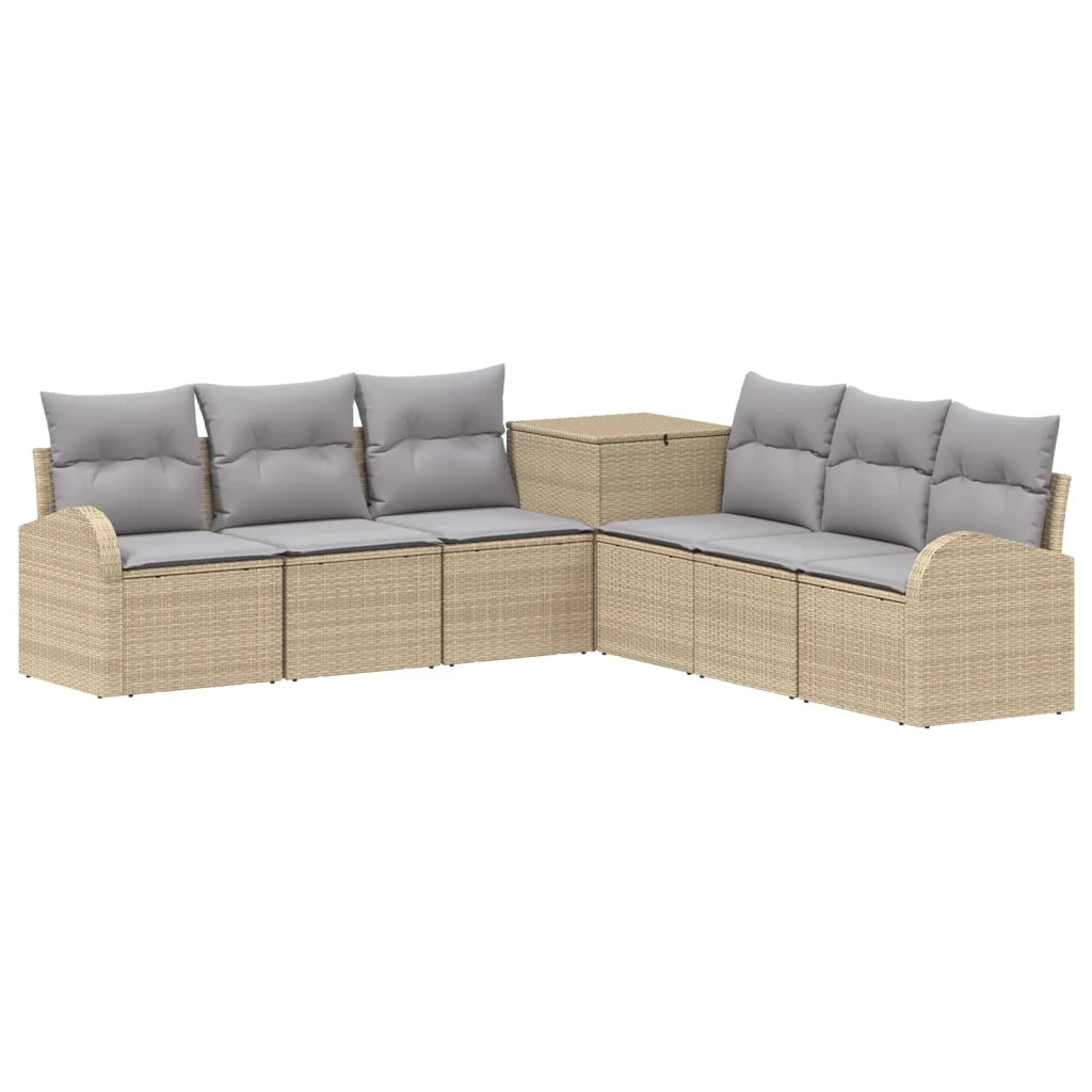 Set di divani 7 pz Beige e Grigio Chiaro 3448709