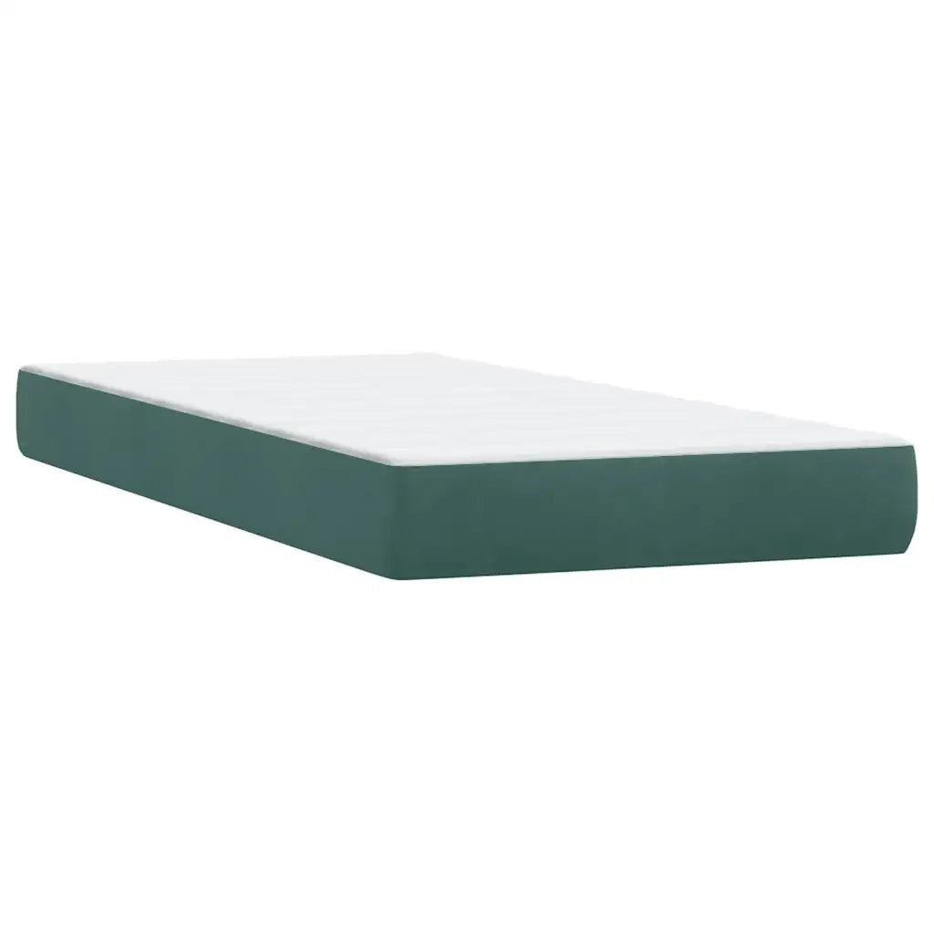 vidaXL Giroletto a Molle con Materasso Verde Scuro 180x220 cm Velluto