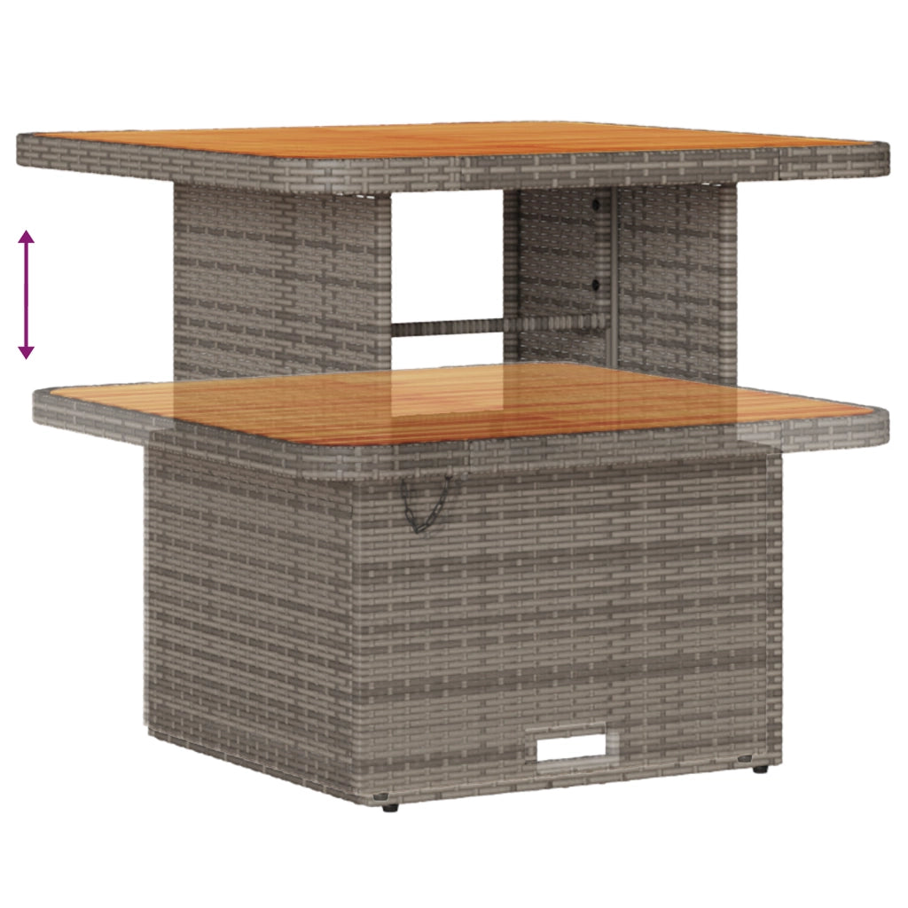 Set Divano da Giardino  12 Pezzi con Cuscini Grigio Rattan Polietilene Acacia