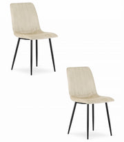 Sedia VALORA JEWA - Design senza tempo in velluto beige freddo x 2