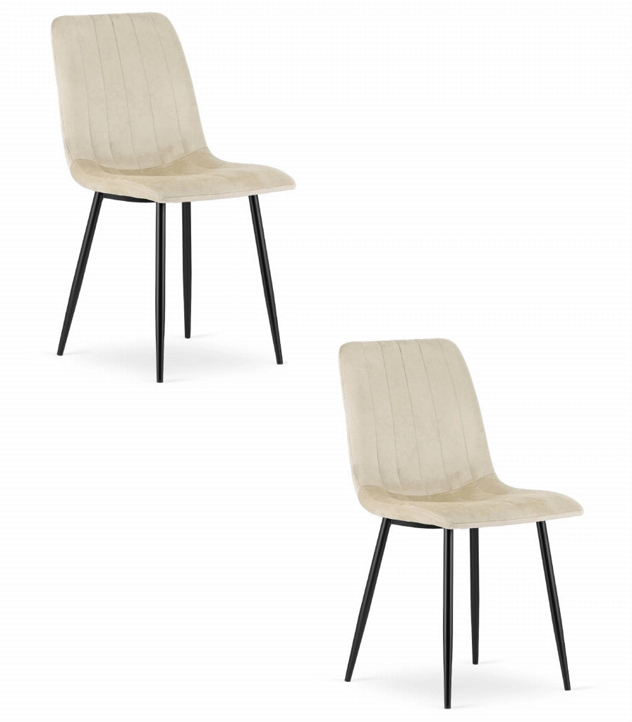 Sedia VALORA JEWA - Design senza tempo in velluto beige freddo x 2