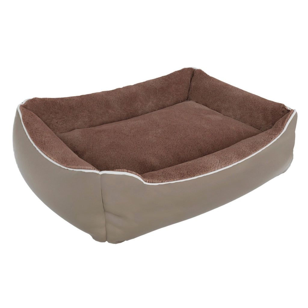 Cuccia Imbottita per Cani e Gatti 62x50x17cm in Poliestere Nuvola Beige
