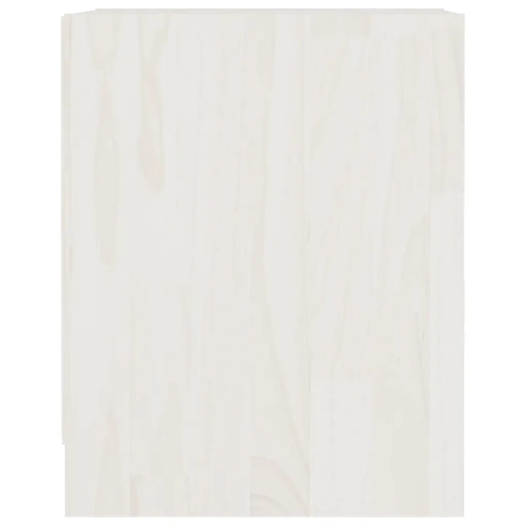 Comodini 2 pz Bianchi 35,5x33,5x41,5 cm Legno Massello di Pino 809922