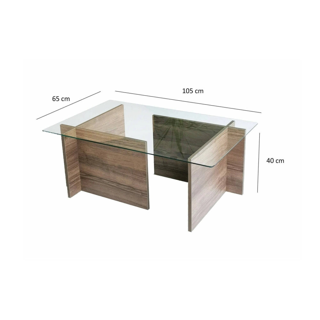 Teti, Tavolino da Salotto Portariviste, 105x65x40h cm Marrone Noce