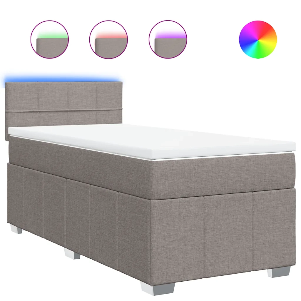 Giroletto a Molle con Materasso-Struttura Letto Tortora 80x200 cm inTessuto 930075