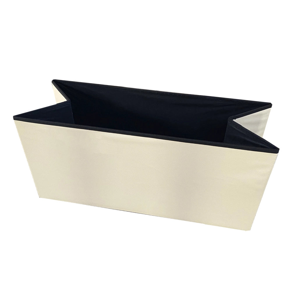 Puff Ottomano rettangolare pieghevole in similpelle 76x38x38 cm | Nyana Casa | Stile ottomano | Similpelle resistente | Nero, grigio e beige