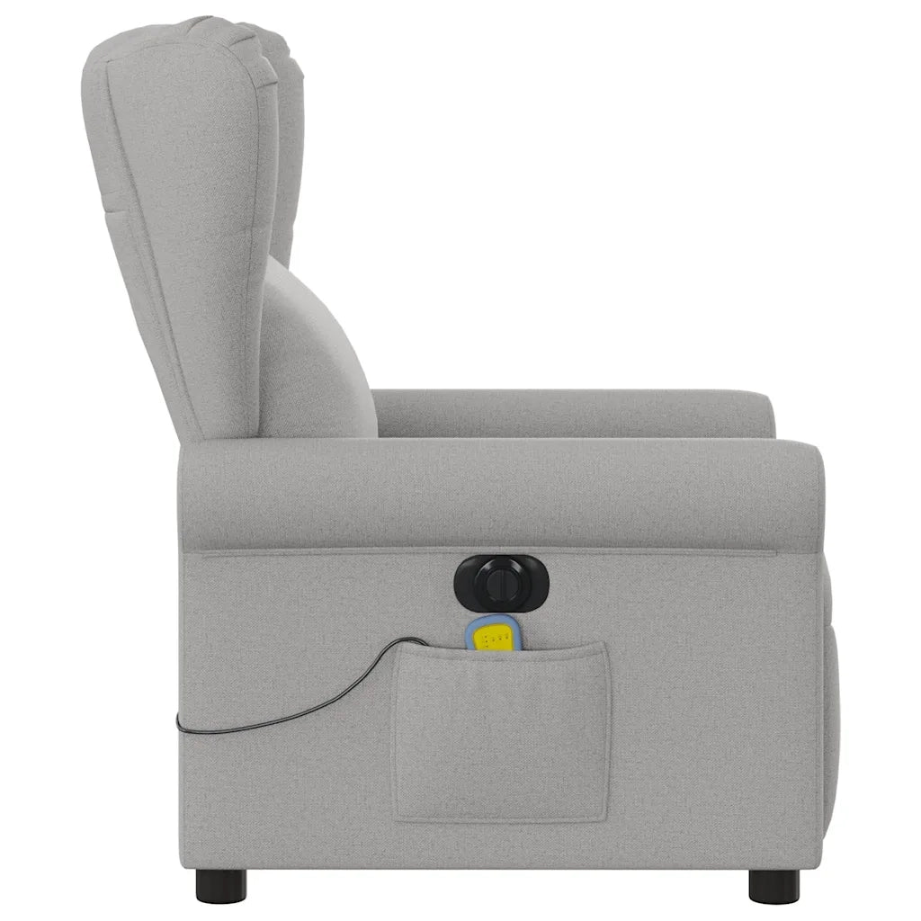 Divano Sedia-Poltrona Reclinabile Massaggio Elettrica Grigio Nuvola Tessuto 313492