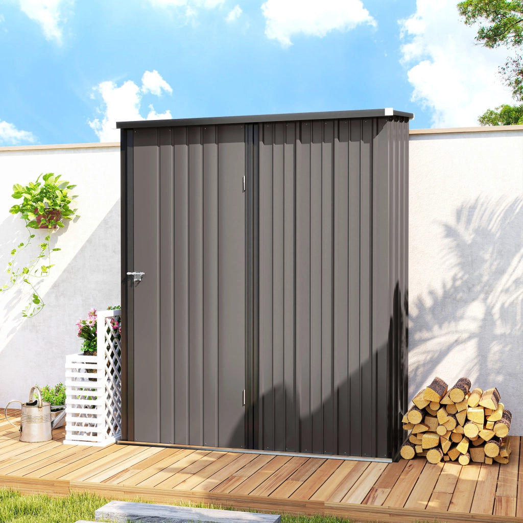 Casetta da giardino ¨C zephmum ¨C nero, polipropilene, 161.5x94.5x196 cm