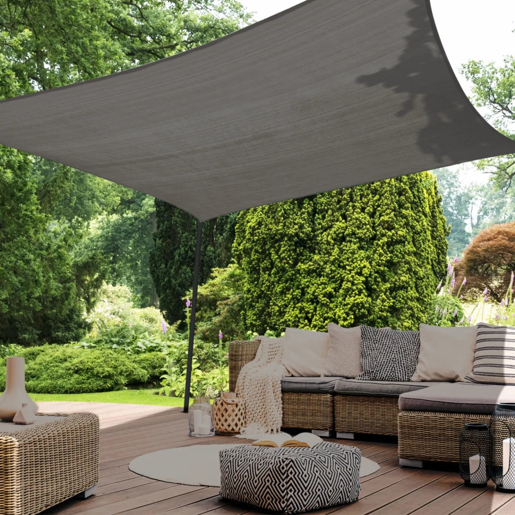 IDMarket - Tenda a vela parasole rettangolare 4x6 M grigio