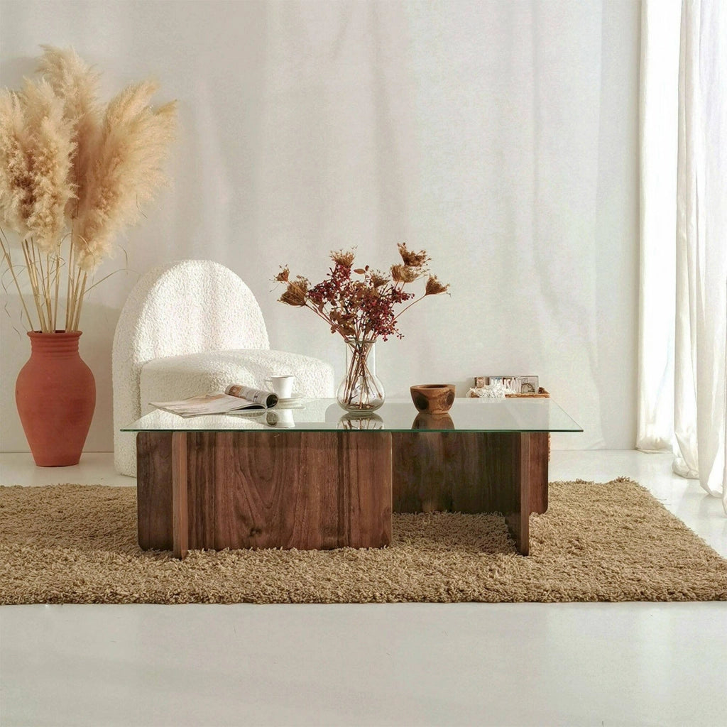 Teti, Tavolino da Salotto Portariviste, 105x65x40h cm Marrone Noce