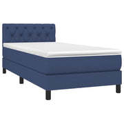 Letto singolo | Letto per adulti | Letto a Molle con Materasso e LED Blu 80x200 cm in Tessuto