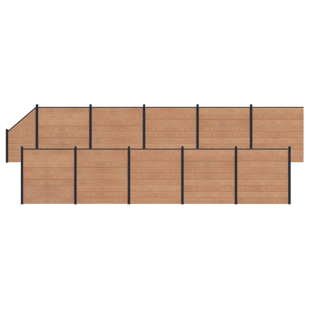 Pannello di Recinzione 11 pcs WPC e Alluminio Marrone 3429393