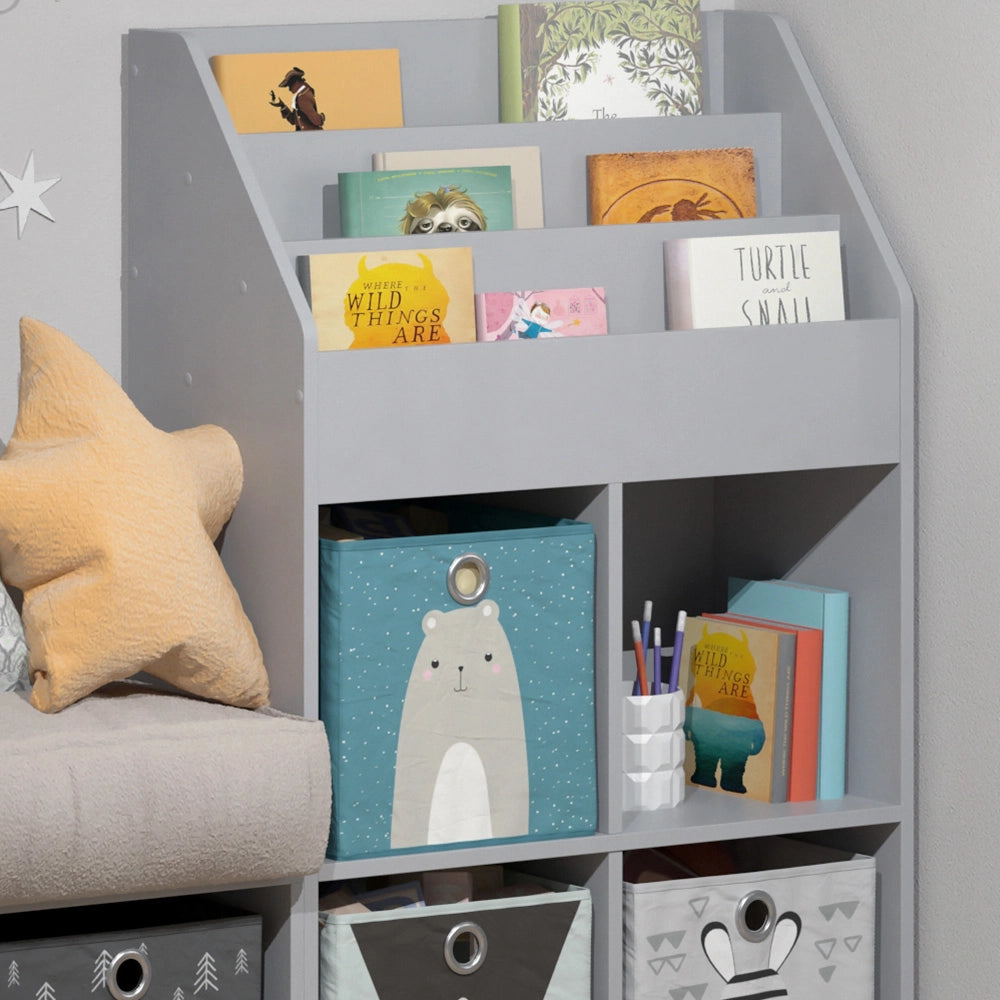 Vicco Libreria bambini Grigio 72 x 114.2 cm con 4 scatole pieghevoli