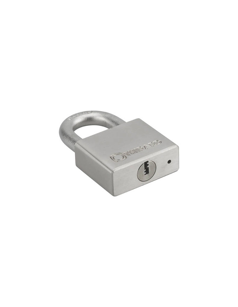 Lucchetto a chiave Rinox, 70 mm, acciaio inossidabile, esterno, arco in acciaio INOX, 4 chiavi - THIRARD
