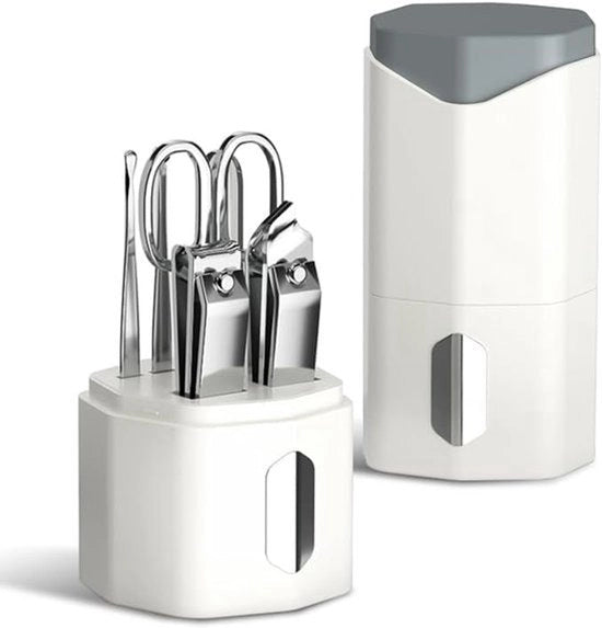 Set di 6 taglierini unghie, strumenti di manicure professionale, taglierino unghie e unghie dei piedi, set di cura dei piedi con valigetta, adatto come regalo per uomini e donne