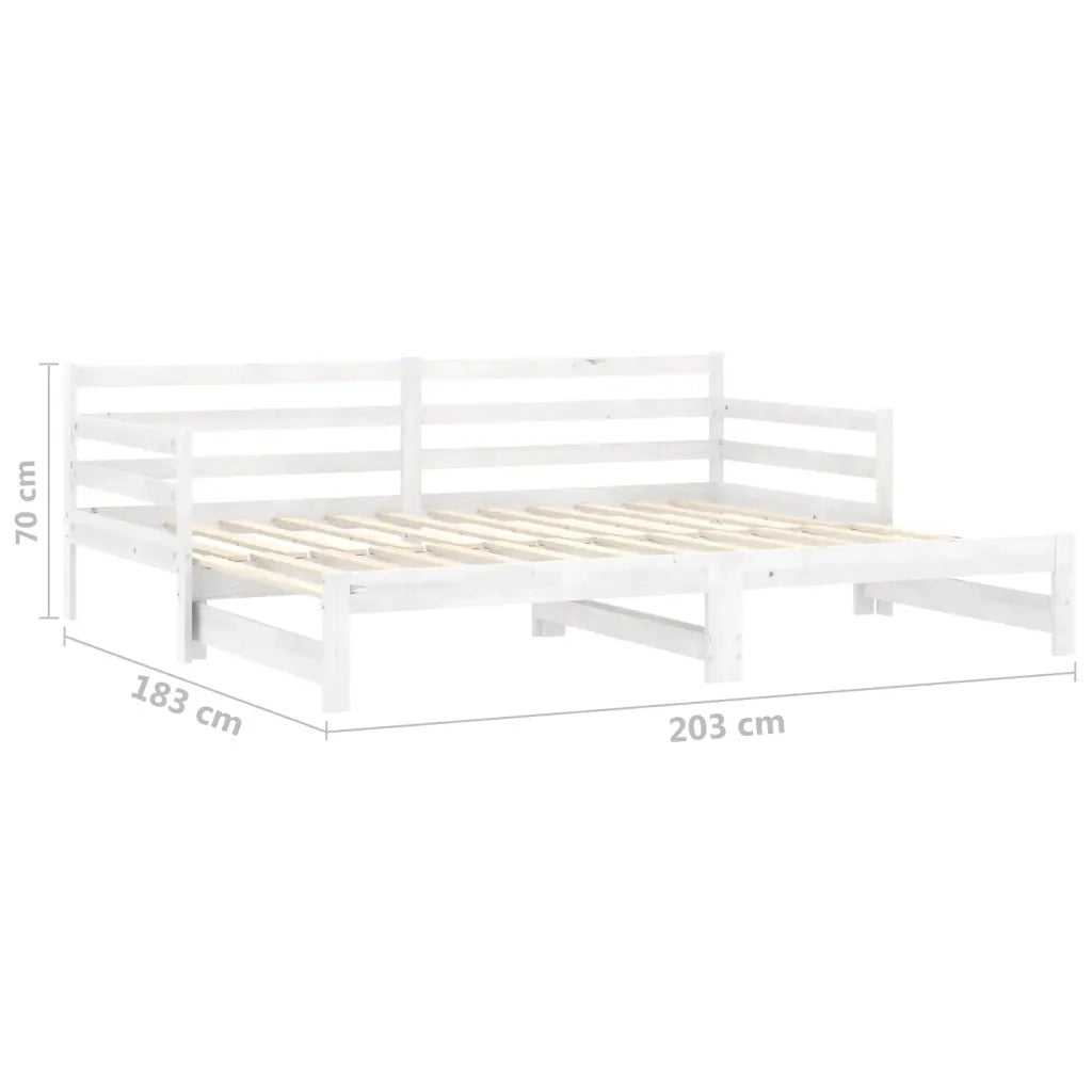 Dormeuse Estraibile Bianca in Massello di Pino 2x(90x200) cm 806956
