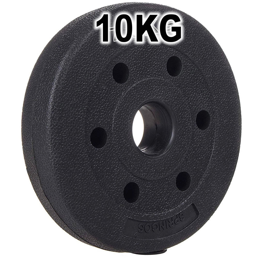 Trade Shop - Coppia Dischi Dummbell Pesi Disco Per Bilanciere Manubri Da 10 Kg Bodybuilding -