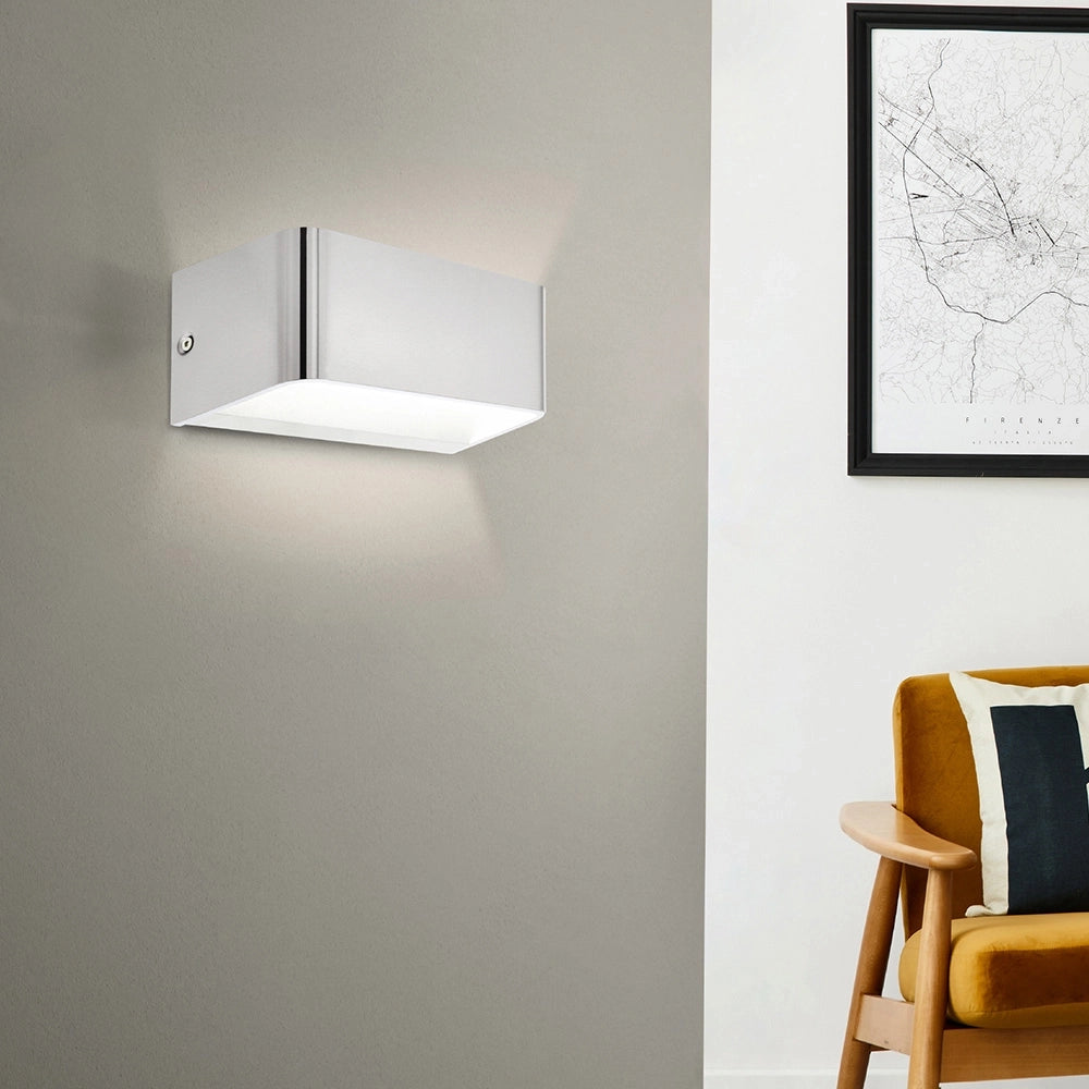 Applique Contemporanea Sania Media 4 Led Alluminio Grigio E Nichel Opaco