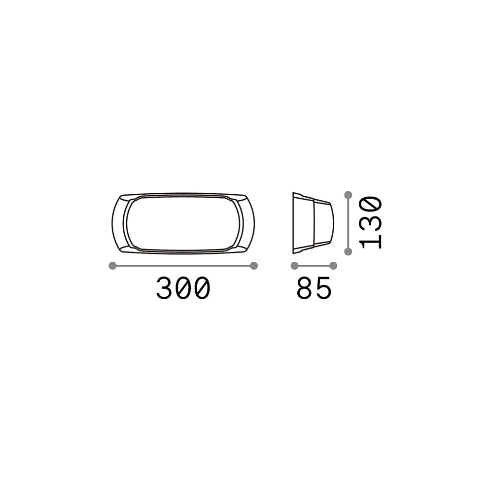 Applique Moderna Felix-2 Materie Plastiche Grigio 1 Luce E27