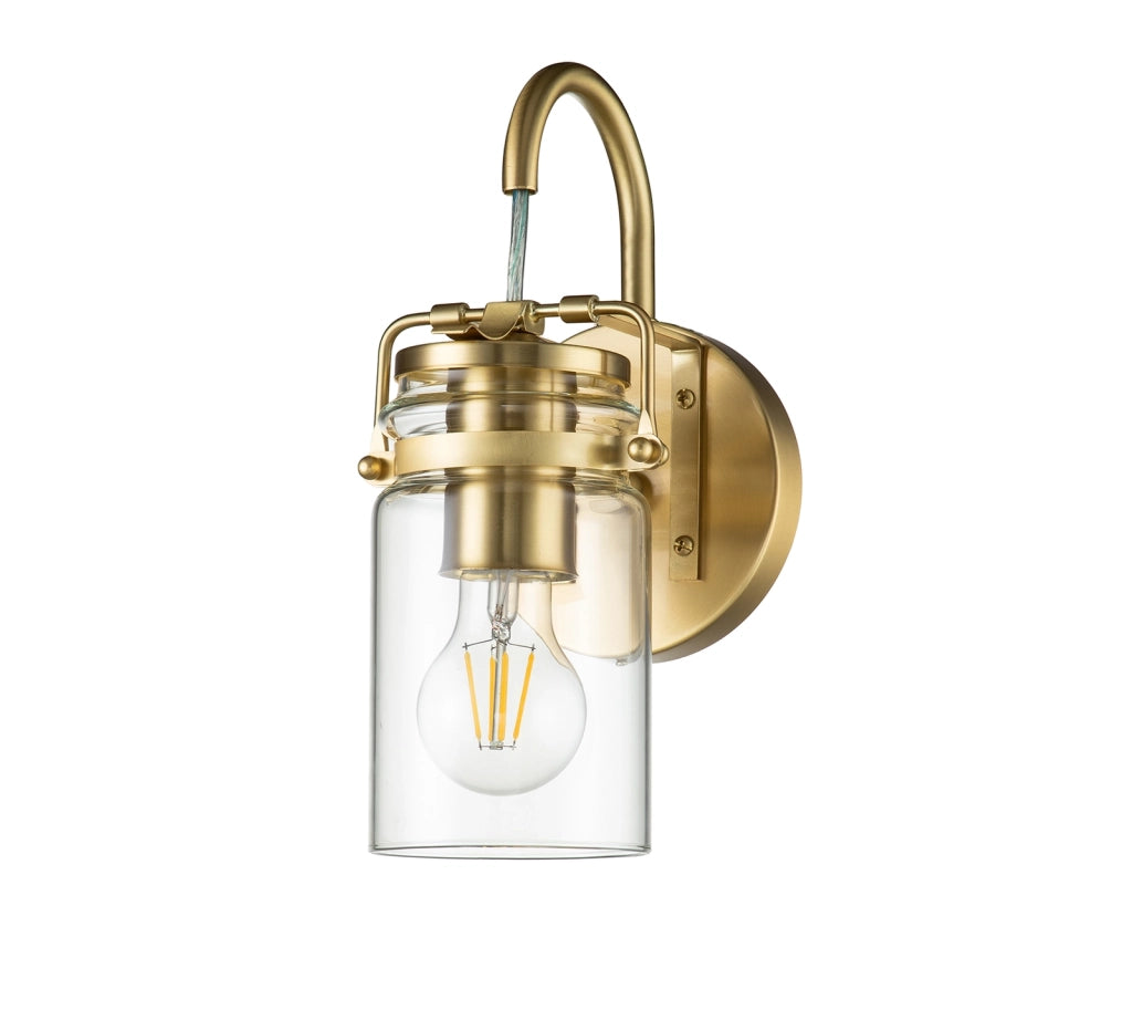 Applique Contemporanea Brinley Acciaio Ottone Spazzolato 1 Luce E27