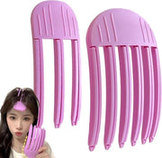 Fissatrice Capelli - Clip Radice Capelli - Divisore Clip - Fissatrice Capelli con Artefatto - Clip Radice Capelli - Spilla Capelli Senza Tracce - Calotta Alta Top Fissa Spilla Capelli per Crepi Radici Capelli - Rosa - 2 Pezzi