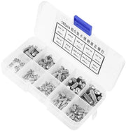 Set di chiodi in acciaio inossidabile 160 pezzi - Chiodi a testa a guscio - Assortimento M2-M5 - Duraturo - Scatola di conservazione in plastica