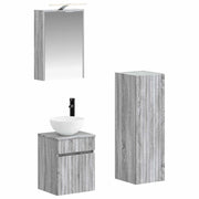 Set di mobili per il bagno 4 pcs Sonoma grigio 3407468