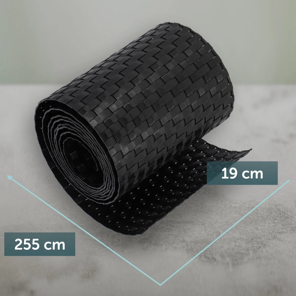 Nastro per recinzioni nero KADAX per pannelli di recinzione 19 cm 2,55 m Copertura per recinzione