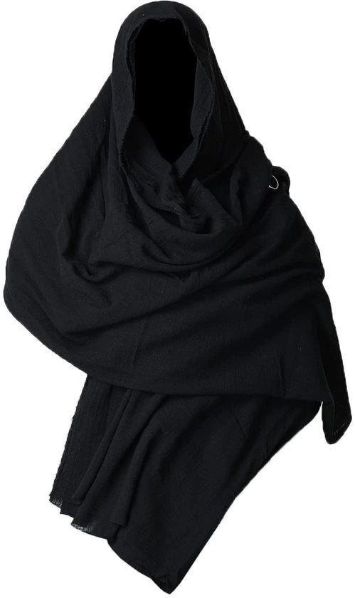 Mantella con Cappuccio - Togato Medievale - Sciarpa di Copertura - Multifunzionale - 230cm x 130cm - Inclusa Spilla da Cappello - Togato da Stregone