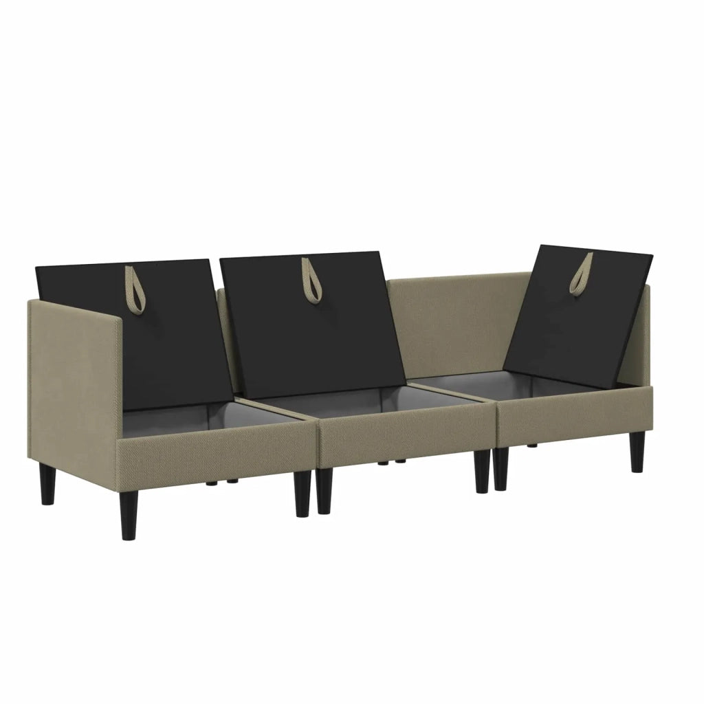 Set di mobili per il soggiorno 3 pcs Cachi Tessuto 3413793