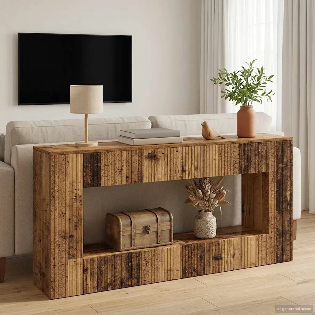 Tavolo consolle Rigato Legno vecchio 155 x 29 x 74 cm