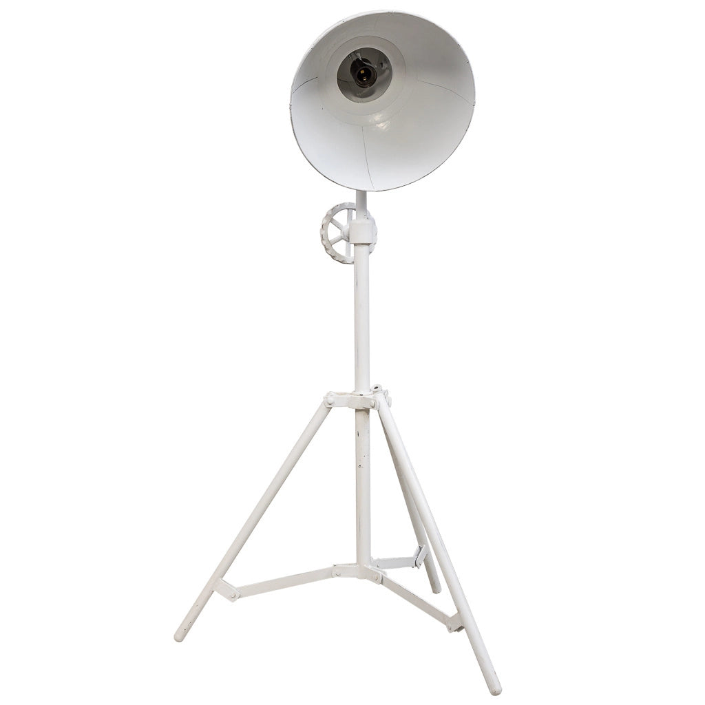 Lampada da terra in metallo bianco 30x30x105h