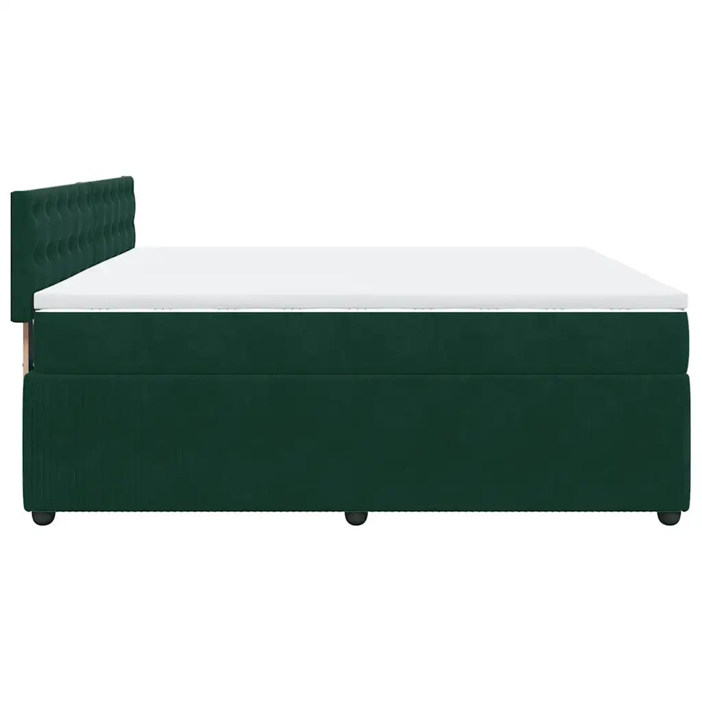 Giroletto a Molle con Materasso Verde Scuro 180x200 cm Velluto 3287821