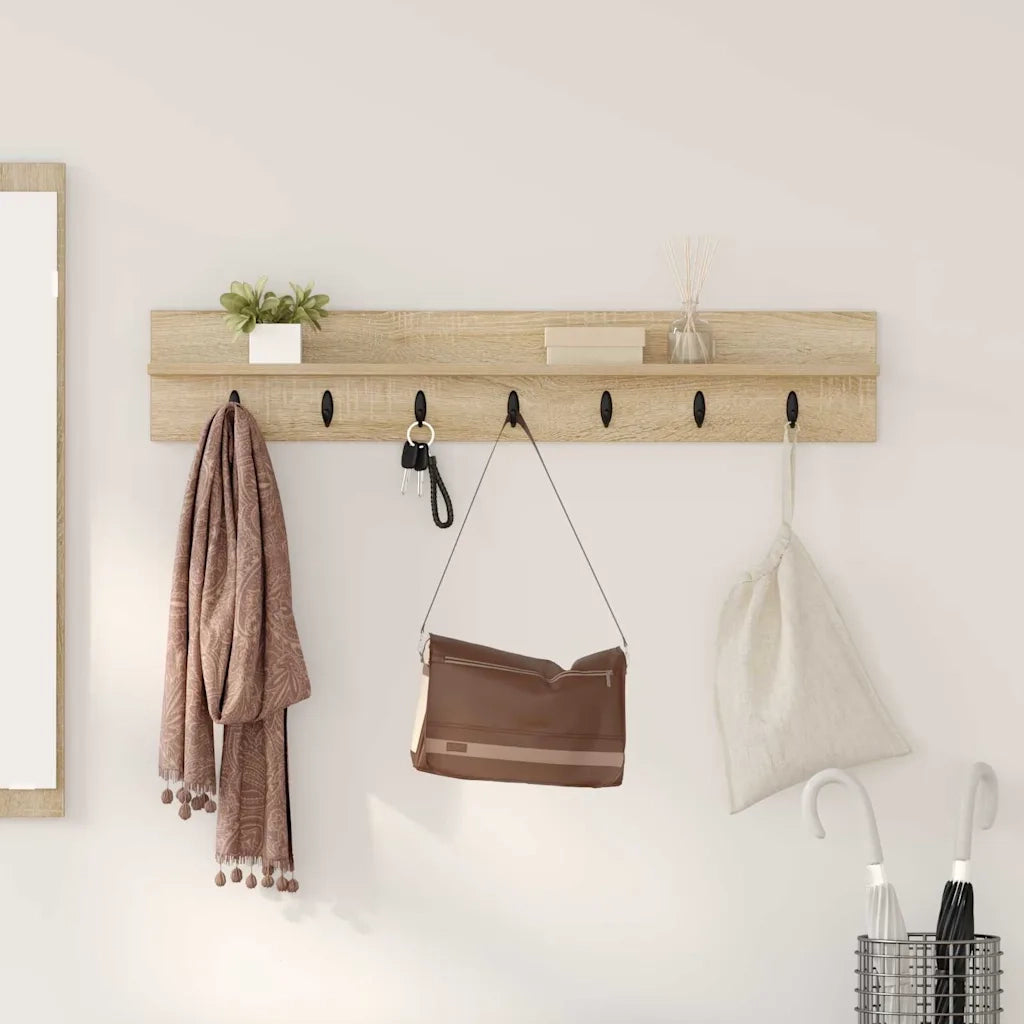 Appendiabiti a muro Rovere Sonoma 100 x 10,5 x 18 cm 874405