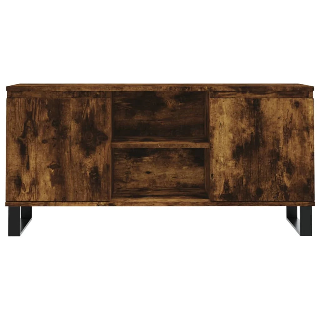 Mobile TV multimediale scaffale TV credenza mobile TV sala da pranzo soggiorno camera da letto rovere affumicato 104 x 35 x 50 cm legno ingegnerizzato marrone 02_0027312