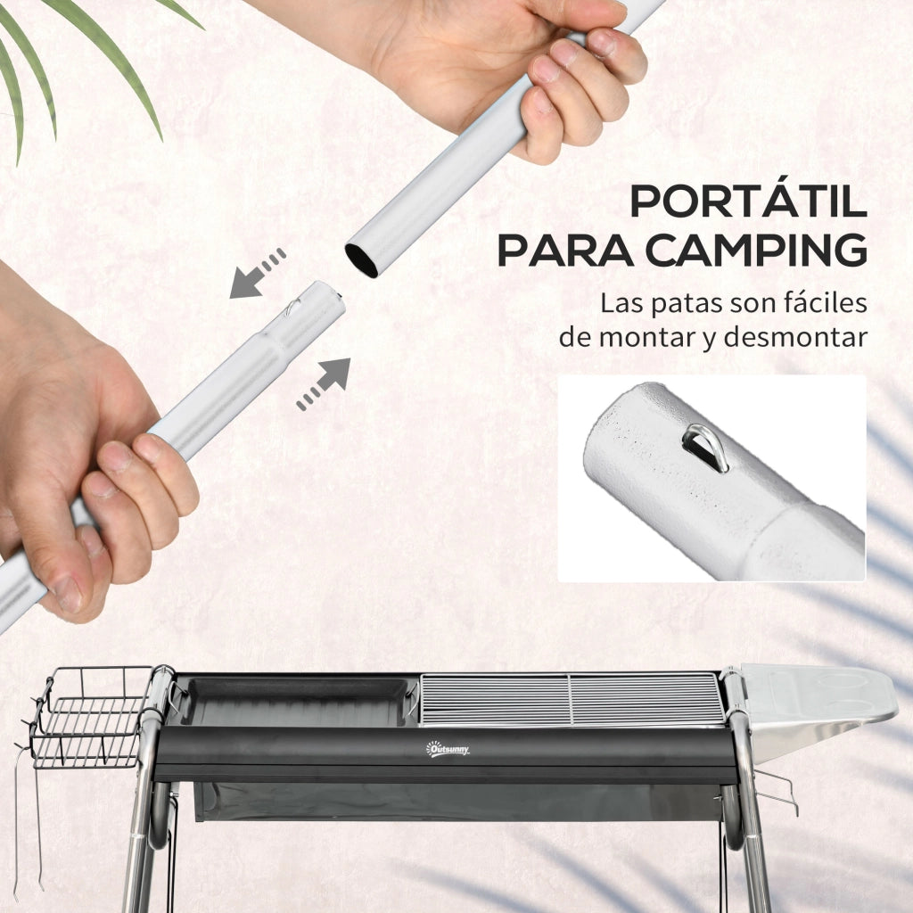 Barbecue a Carbone con Griglia Acciaio Inox ¨C Zephmum ¨C 107x63x75 cm Nero