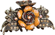Clip per capelli con strass antiscivolo per la zona del collo (marrone)