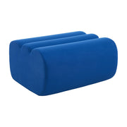 Pouf, poggiapiedi per poltrona nova tessuto, blu elettrico