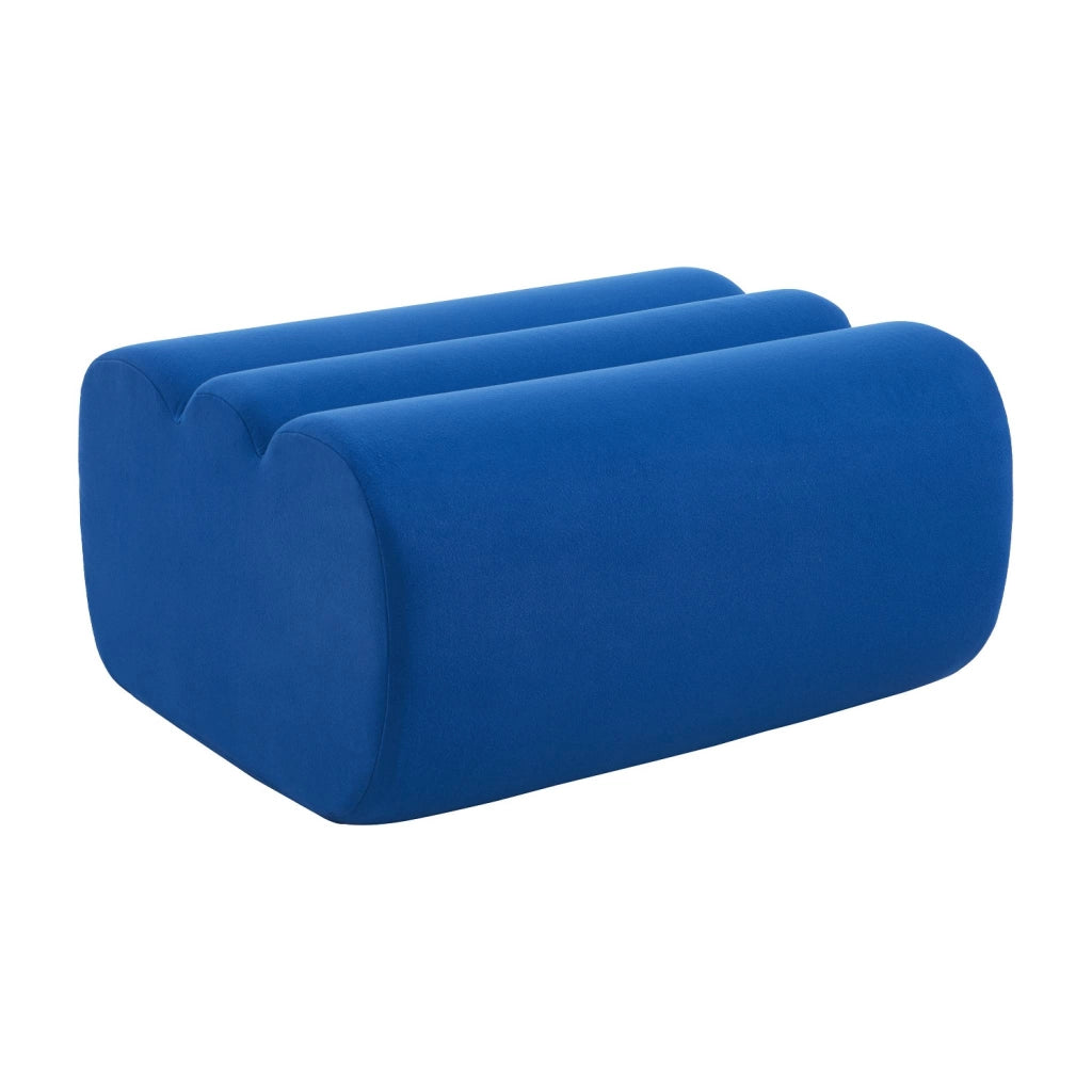 Pouf, poggiapiedi per poltrona nova tessuto, blu elettrico