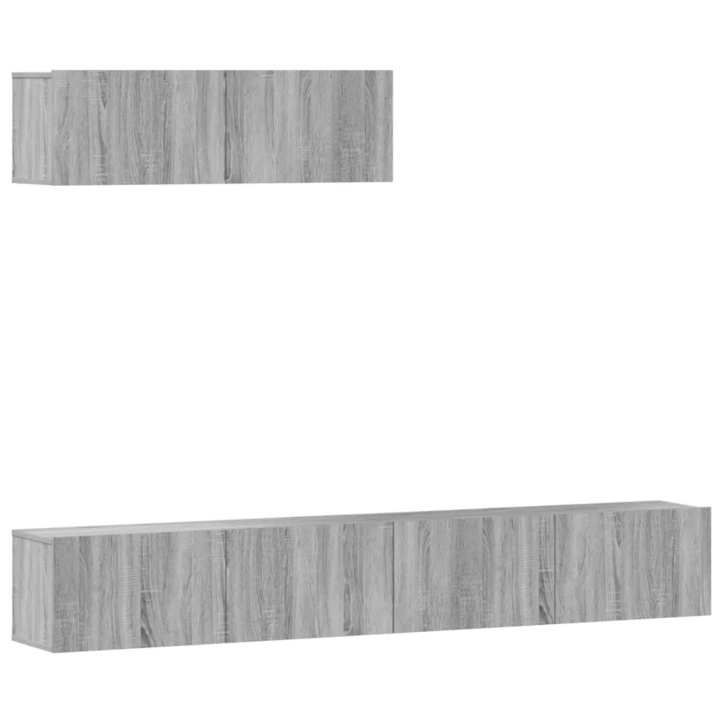 Set Mobili Porta TV 3 pz Grigio Sonoma in Legno Multistrato 3114484