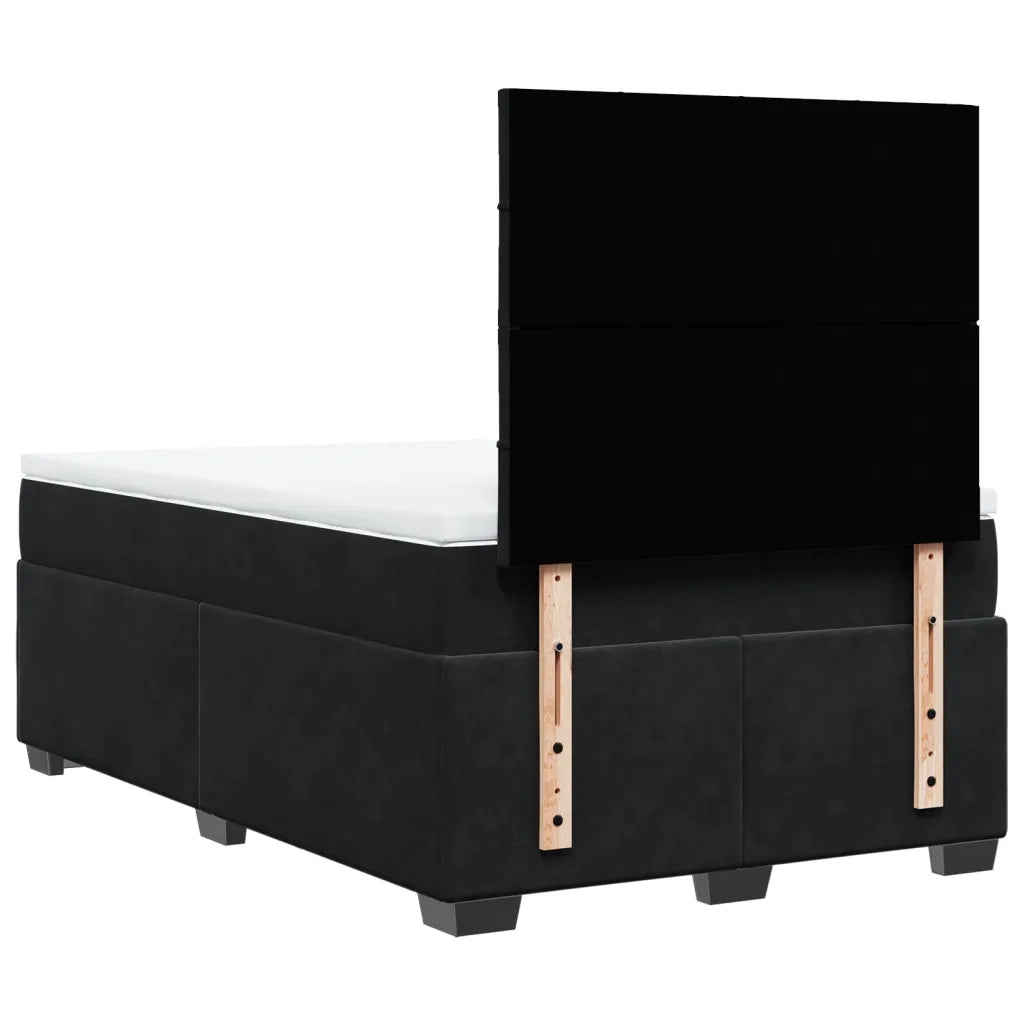 Giroletto a Molle con Materasso Nero 120x190 cm in Velluto 3290860