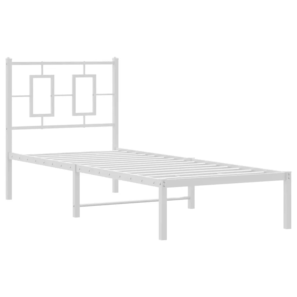 Giroletto senza Materaso con Testiera Metallo Bianco 75x190 cm 374280