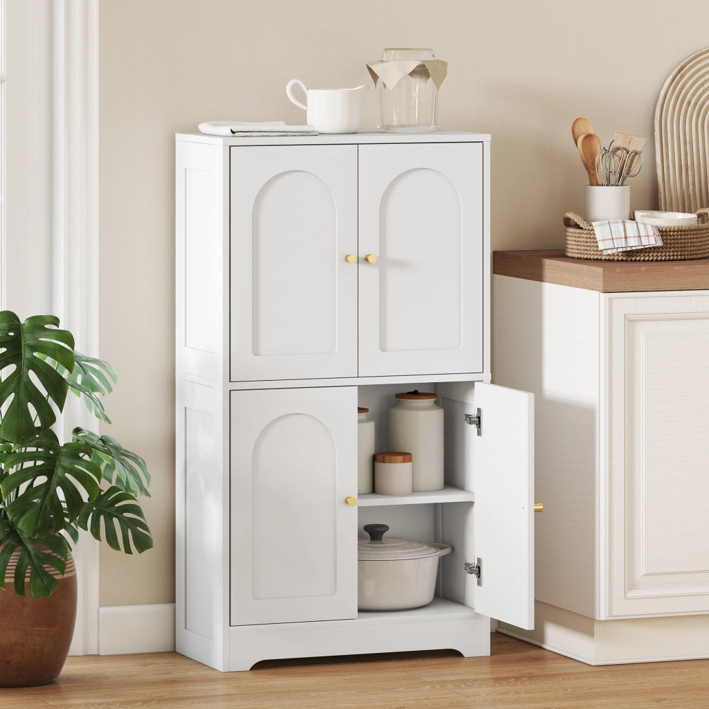 Armadio Cucina Alto con Ante e Ripiani Regolabili ¨C zephmum ¨C Bianco 60x30x110 cm