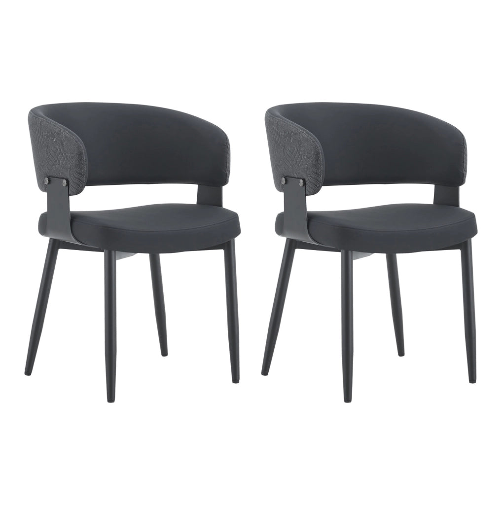 Sedia 96x59.5x40 cm con schienale ergonomico in PU nera