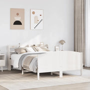 vidaXL Letto senza Materasso Bianco 135x190 cm Legno Massello di Pino