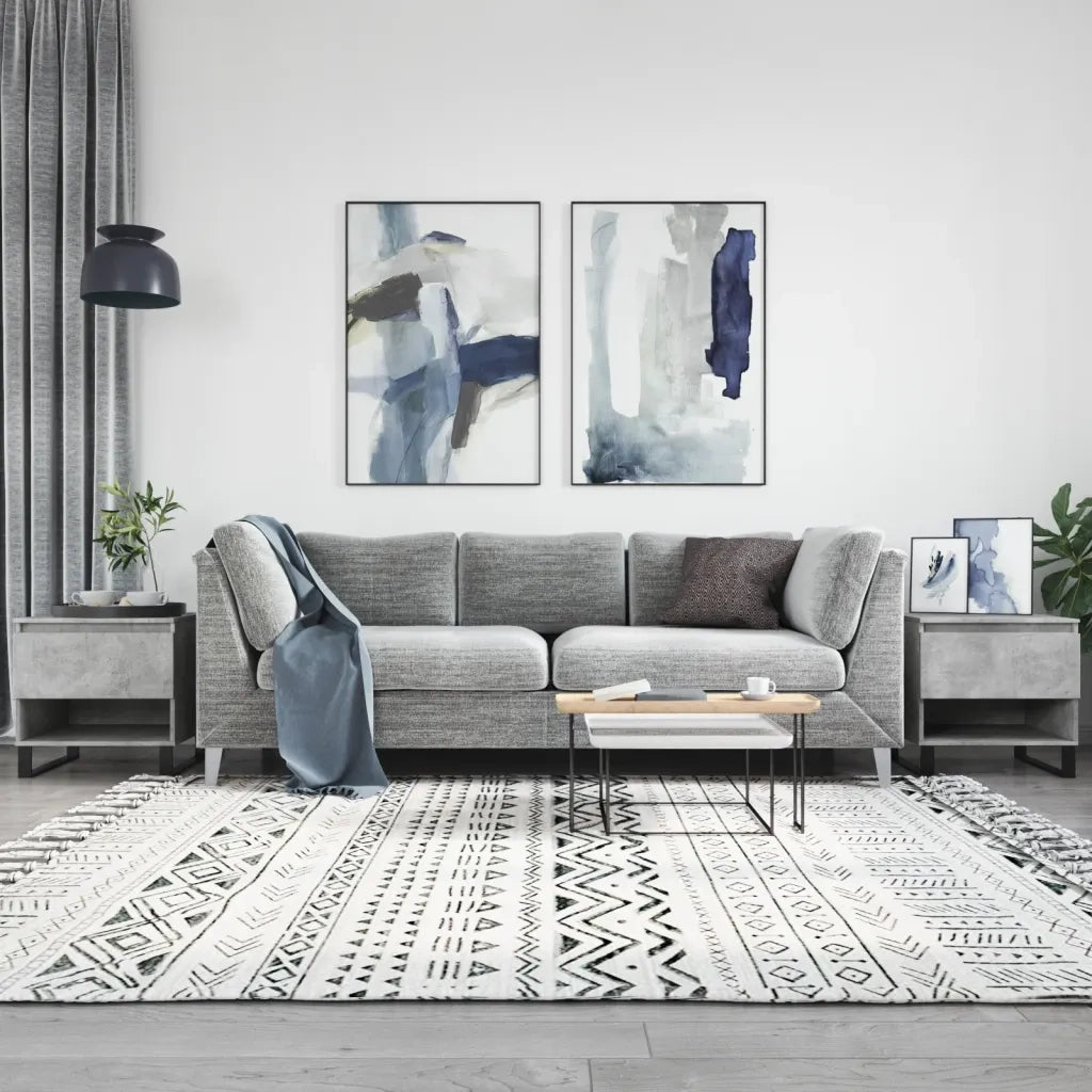 2 pz Tavolini salotto | Tavolino da caff¨¨ | Tavolino da Soggiorno Grigio Cemento 50x46x50 Legno Multistrato
