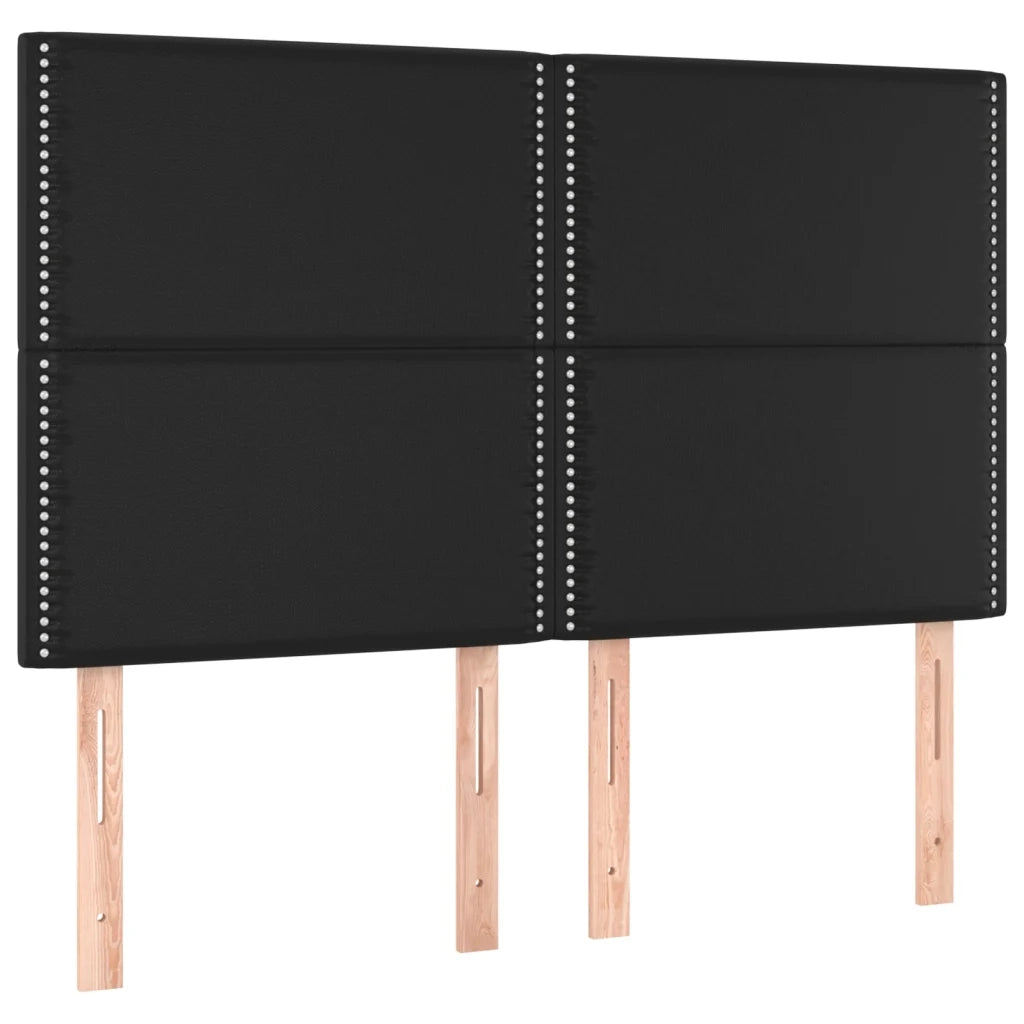 Giroletto a Molle con Materasso Nero 140x190 cm in Similpelle